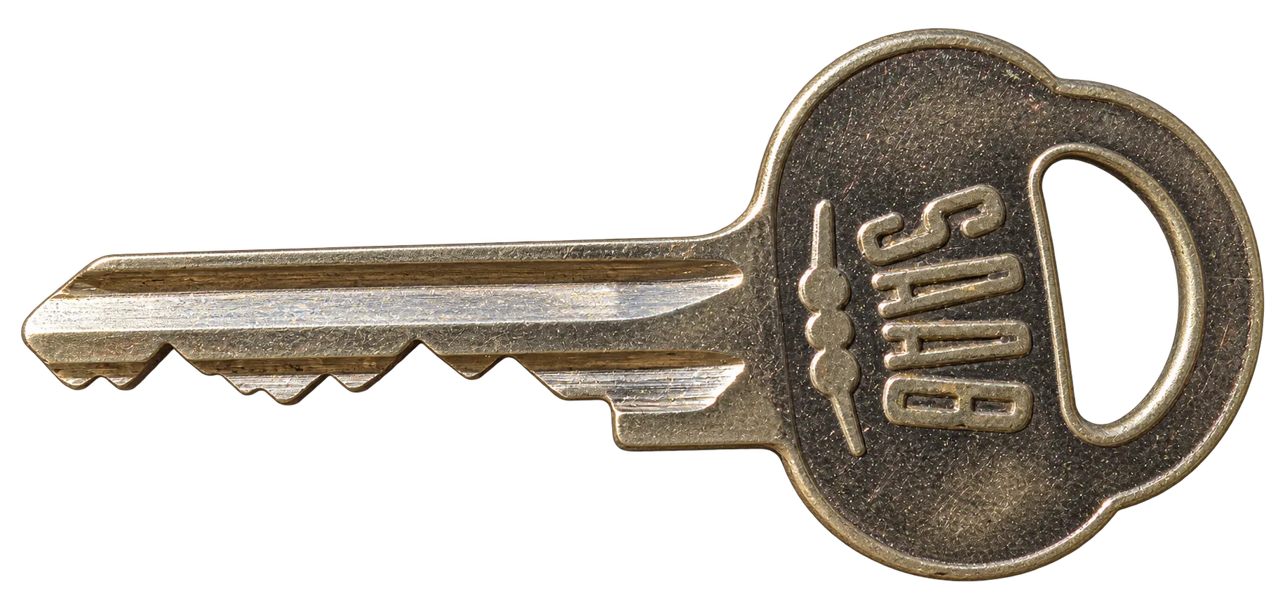 Metalowy klucz samochodowy SAAB z lat 70.